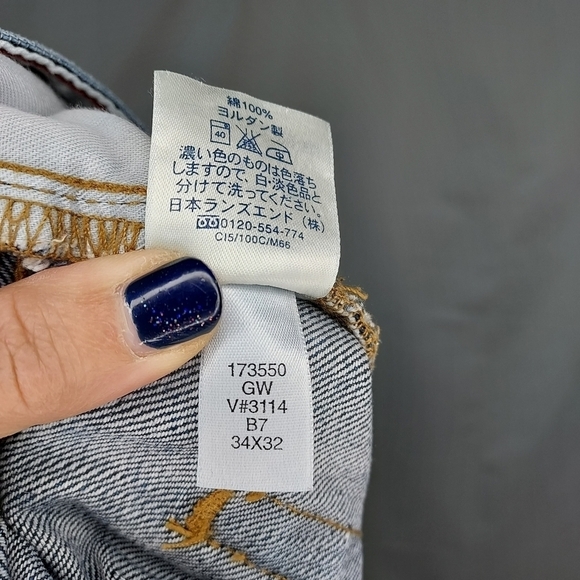 Lands End men's jeans traditional fit tapered leg dark wash size 34x32 - Picture 2 of 6